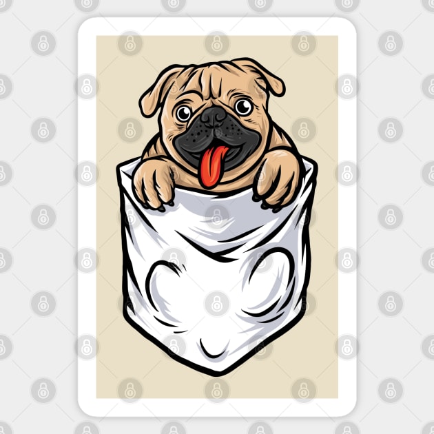 Pug Dog IN Pocket Sticker by Mako Design 